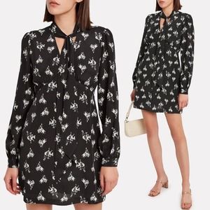 RE/DONE X Levi's 60s Cowboy Necktie Equestrian Print Black Mini Dress Size Small